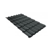 Металлочерепица квинта плюс 0,5 GreenCoat Pural Matt RR 23 темно-серый (RAL 7024 мокрый асфальт)