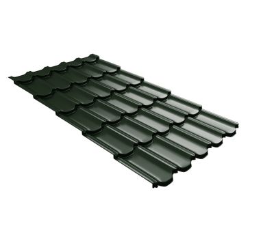 Металлочерепица квинта плюс c 3D резом 0,5 GreenСoat Pural Matt RR 11 темно-зеленый (RAL 6020 хромовая зелень) от производителя  Grand Line по цене 1 189 р
