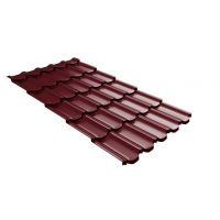 Металлочерепица квинта плюс c 3D резом 0,5 Satin RAL 3005 красное вино